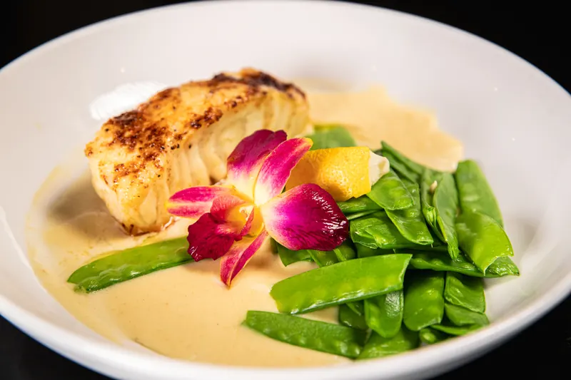 Chilean seabass with snow peas