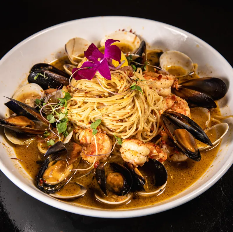 Pescatore pasta with mussels, clams and shrimp
